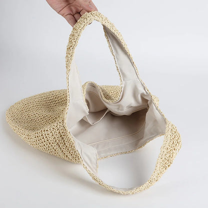 SEAFOAM STRAW TOTE BAG