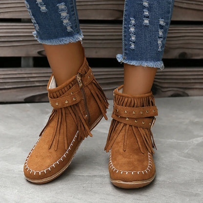 TOSCANA SUEDE TASSEL ZIP-UPS